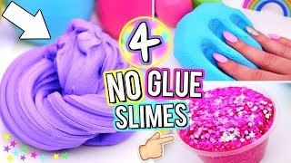 4 Easy DIY Slimes WITHOUT GLUE How To Make The BEST SLIME WITH NO GLUE [upl. by Meredi]