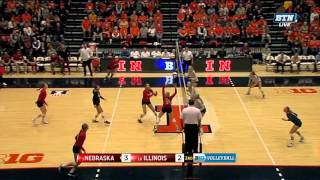 Longest Point Ever  Big Ten Volleyball [upl. by Lowson645]