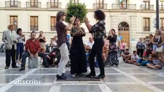 FLAMENCO STREET ARTISTS VISIT GRANADA [upl. by Hamlen286]