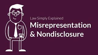 Misrepresentation and Nondisclosure  Contracts  Defenses amp Excuses [upl. by Ahsiea]