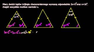 Kąty w trójkącie równoramiennym [upl. by Niobe]