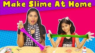 How to Make Easy Slime At Home  Kids Making Slime At Home Only Two Ingredients [upl. by Erdnaek]