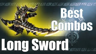 Monster Hunter World MHW  The BEST Long Sword Combos Guide [upl. by Alacim]