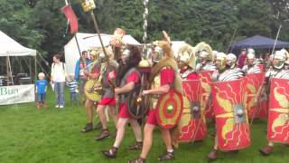 Roman Reenactment at the Amphitheatre in Caerleon Marching In [upl. by Gaudet]