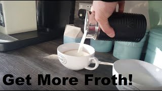 How to Get More Froth from Your Nespresso Coffee Aeroccino  Nespresso tips and help [upl. by Ylak]