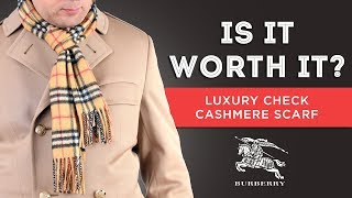 Burberry Scarf Is It Worth It  Luxury Check Cashmere Scarf Review [upl. by Raeann]