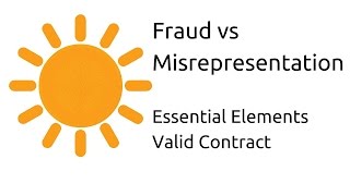 Fraud vs Misrepresentation  Other Essential Elements of a Valid Contract  CA CPT  CS amp CMA [upl. by Aidroc]