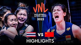 LEGENDARY MATCH  THAILAND vs CHINA  Womens VNL 2022 [upl. by Lenaj]