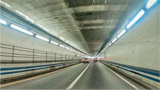 Hampton Roads Bridge Underwater Tunnel  Driving 4K  Norfolk  Virginia [upl. by Rosenblast]