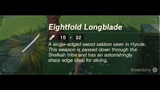 Eightfold Longblade  Respawn Location  Zelda BOTW [upl. by Airitac300]