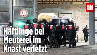 Gefängnismeuterei Polizei stürmt Knast in Thüringen  JVA Untermaßfeld [upl. by Ilamad]